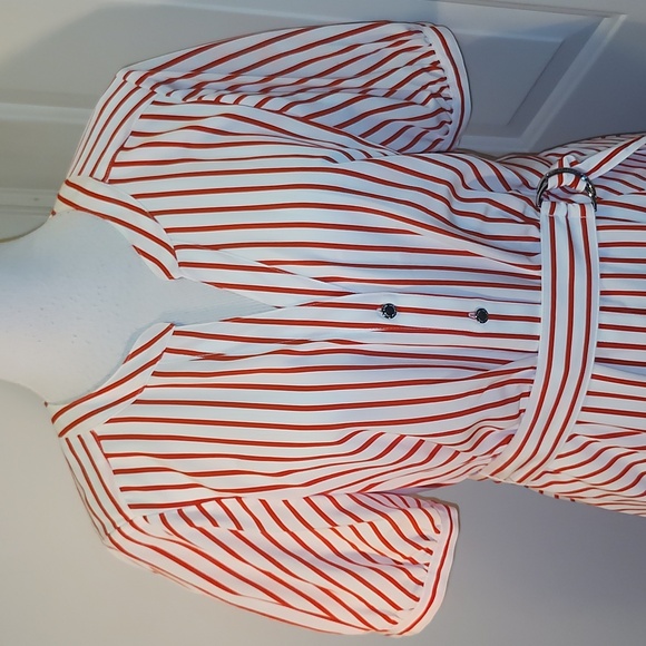 Karl Lagerfeld stripe midi dress Candycane Size 12 - Picture 2 of 9